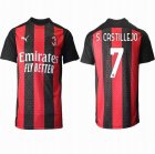 2020-2021 AC Milan club thailand version #7 S.CASTILLEJO red black soccer jersey home