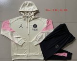 2024-2025 Paris Saint-Germain club beige sports Hooded Sweatshirt with Long Trousers F563