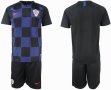 2018 World Cup Croatia team black blue soccer jerseys away