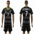 2015-2016 Wales team ALLEN #7 gray black soccer jersey away