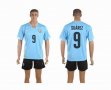 2014 Uruguay world cup SUAREZ 9 skyblue soccer jersey home
