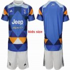 2022-2023 Juventus Club yellow blue white kid soccer jerseys second away