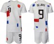 2022 World Cup Netherlands team #9 DE JONG white soccer jersey away