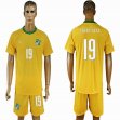 2016-2017 Ivory team TOUREYAYA #19 yellow soccer jersey home