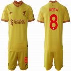 2021-2022 Liverpool club #8 KEITA Yellow soccer jersey away