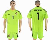 2018 World cup Belgium #1 COURTOIS fluorescent green goalkeeper soccer jersey