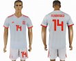 2018 World cup Spain team #14 FERNANDEZ white soccer jersey away