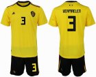 2018 World cup Belgium #3 VERMAELEN yellow soccer jersey away