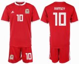 2018-2019 Welsh team #10 RAMSEY red soccer jersey home