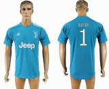 2017 Juventus thailand version #1 BUFFON light blue goalkeepe soccer jersey