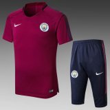 2017-2018 Manchester city club purple blue soccer uniforms with 75% long shorts