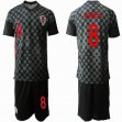 2020 European Cup Croatia Team #8 KOVACIC black soccer jersey away