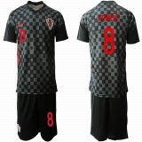 2020 European Cup Croatia Team #8 KOVACIC black soccer jersey away