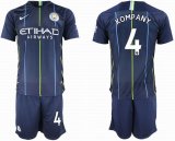 2018-2019 Manchester City club #4 KOMPANY blue soccer jersey away