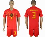 2018 World cup Belgium #3 UERMAELEN red soccer uniforms home