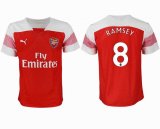 2018-2019 Arsenal thailand version #8 RAMSEY white red soccer jersey home