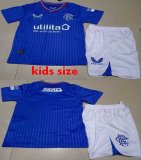 2023-2024 Rangers F.C club blue white kid soccer jerseys home