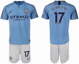 2018-2019 New York City club #17 DE BRUYNE skyblue soccer jerseys home