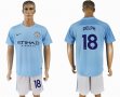 2017-2018 Manchester City #18 DELPH skyblue white soccer jersey home