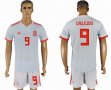 2018 World cup Spain team #9 CALLEJON white soccer jersey away