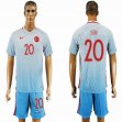 2016 Turkey team SEN #20 skyblue soccer jersey away
