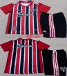 2022-2023 Sao Paulo FC club red bue kid socer jersey away