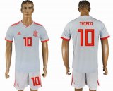 2018 World cup Spain team #10 THIAGO white soccer jersey away