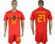 2018 World cup Belgium #21 BATSHUAYI red soccer uniforms home