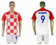 2018 World cup Croatia team #9 KRAMARIC white red home soccer jerseys