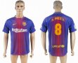 2017-2018 Barcelona club thailand version #8 A.INIESTA blue red soccer jersey home