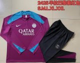 2024-2025 Paris Saint-Germain club purple red black Soccer uniforms with Long Trousers B821