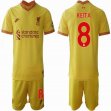 2021-2022 Liverpool club #8 KEITA Yellow soccer jersey away