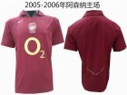 2005-2006 Arsenal club thailand version red throwback soccer jersey away