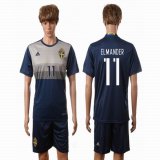 2016 Sweden team ELMANDER #11 blue soccer jersey away