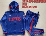 2024-2025 NBA Clippers team blue sports Hooded Sweatshirt with Long Trousers H111