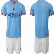 2022-2023 Manchester City club skyblue white soccer jerseys home