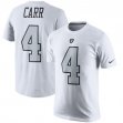 Professional customized Oakland Raiders #4 CARR T-Shirts white