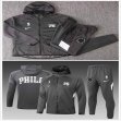 Philadelphia 76ers dark gray NBA Hooded Sweatshirt with long shorts
