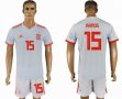 2018 World cup Spain team #15 RAMOS white soccer jersey away
