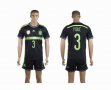 2014 Spain world cup PIQUE 3 black soccer uniforms away