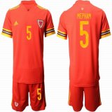 2020-2021 Wales team #5 MEPHAM red soccer jerseys home