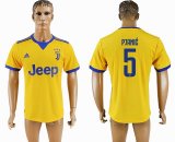 2017-2018 Juventus FC #5 PJANIC thailand version Yellow soccer jersey away