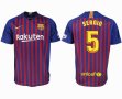 2018-2019 Barcelona thailand version #5 SERGIO red blue soccer jersey home