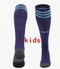 2024 Arsenal club purple kid soccer socks second away