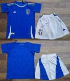 2024-2025 Italy Team blue white Kids soccer jerseys home-QQ