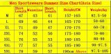 Men Sportswears Summer Size Chart