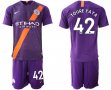 2018-2019 Manchester City club #42 TOURE YAYA purple soccer jerseys away