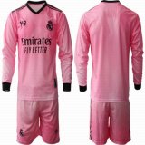 2022-2023 Real Madrid club pink long sleeves soccer jersey away