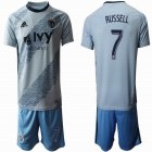 2019-2020 Sporting Kansas City #7 RUSSELL gray skyblue soccer jersey home