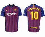 2018-2019 Barcelona thailand version #10 RONALDINHO red blue soccer jersey home